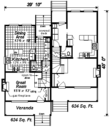 Multi-Family Plan 58501 First Level Plan