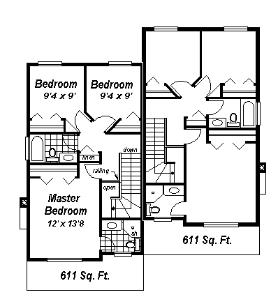 Multi-Family Plan 58501 Second Level Plan