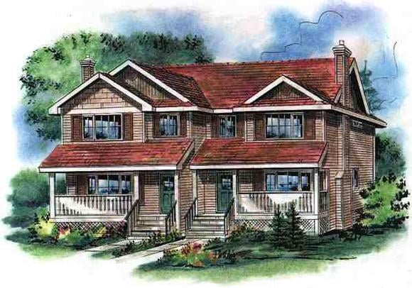 Multi-Family Plan 58501 Elevation