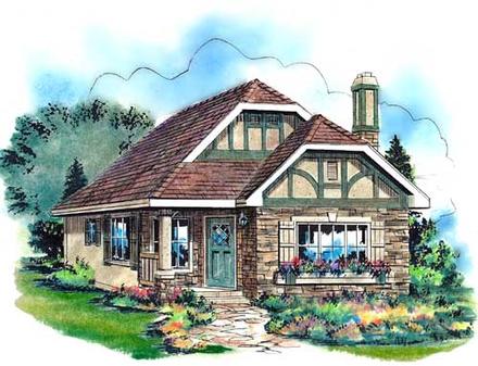 Tudor Elevation of Plan 58510