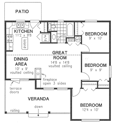 House Plan 58511 First Level Plan