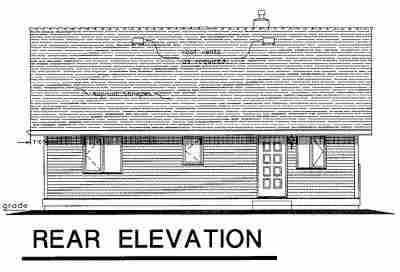 Narrow Lot One-Story Ranch Rear Elevation of Plan 58511