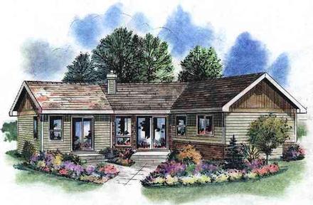 Contemporary One-Story Elevation of Plan 58518