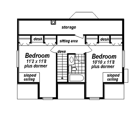 House Plan 58520 Second Level Plan