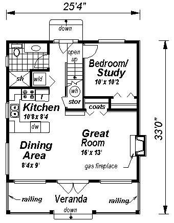 House Plan 58521 First Level Plan