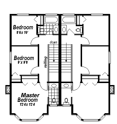 Multi-Family Plan 58523 Second Level Plan