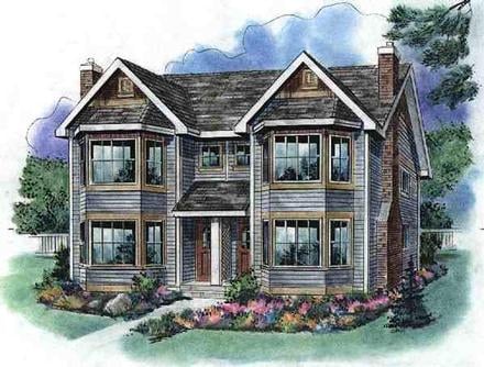 Multi-Family Plan 58523 Elevation