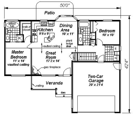 House Plan 58528 First Level Plan