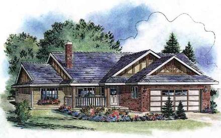 Tudor Elevation of Plan 58528