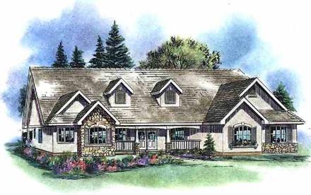 One-Story Ranch Elevation of Plan 58535