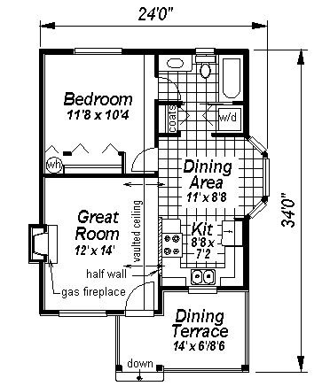 Craftsman Narrow Lot One-Story Level One of Plan 58539