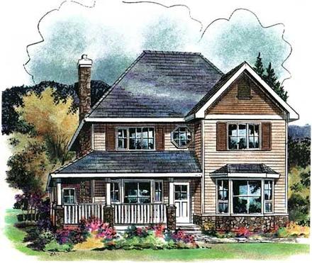 Colonial Narrow Lot Elevation of Plan 58546