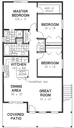 Narrow Lot Traditional Level One of Plan 58549