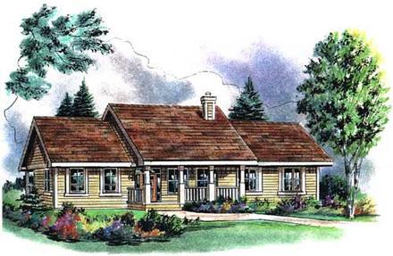 Ranch Elevation of Plan 58550