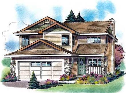 Craftsman Elevation of Plan 58552