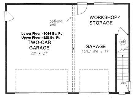 Garage Plan 58557 - 3 Car Garage Apartment First Level Plan