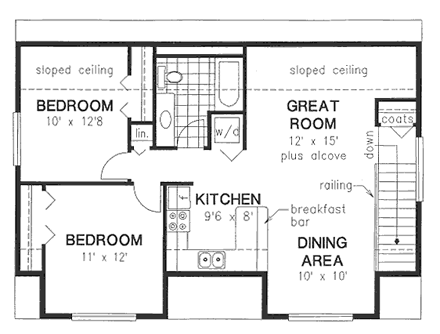 Garage Plan 58557 - 3 Car Garage Apartment Second Level Plan