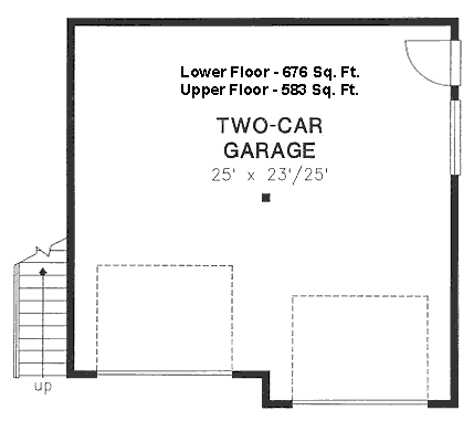 Garage-Living Plan 58562 First Level Plan