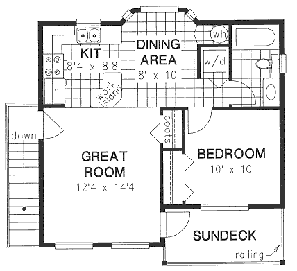 Garage-Living Plan 58562 Second Level Plan