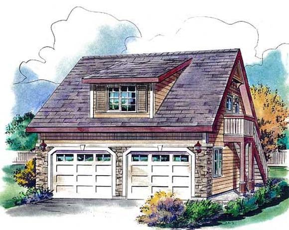 Garage Plan 58563 - 2 Car Garage Apartment Elevation