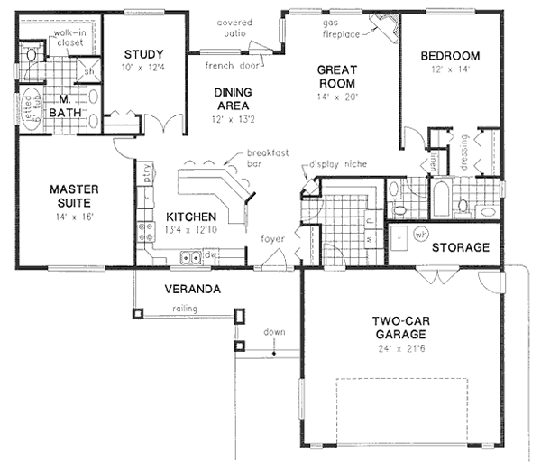 European One-Story Level One of Plan 58564