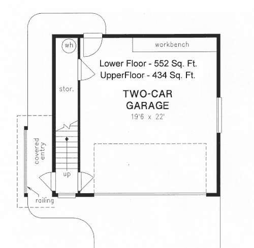 Cottage Traditional Level One of Plan 58567