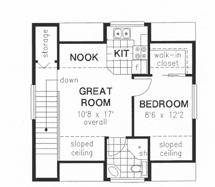Garage Plan 58567 - 2 Car Garage Apartment Second Level Plan