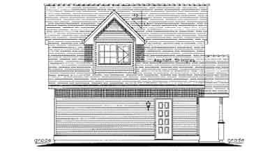 Cottage Traditional Rear Elevation of Plan 58567