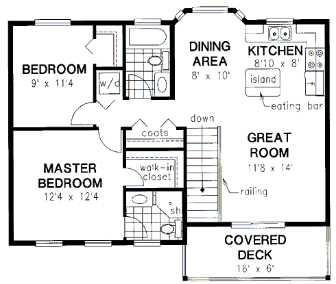 European, Ranch, Traditional 3 Car Garage Apartment Plan 58569 with 2 Beds, 2 Baths Level Two