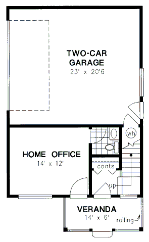 Narrow Lot Traditional Lower Level of Plan 58570