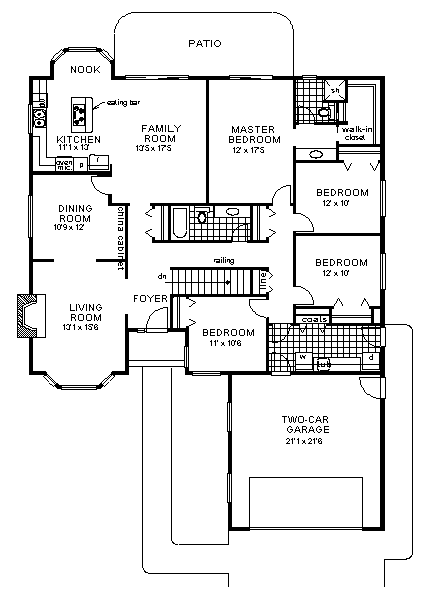 House Plan 58575 First Level Plan