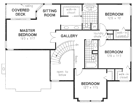 House Plan 58578 Second Level Plan