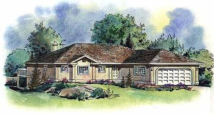 Florida One-Story Elevation of Plan 58588