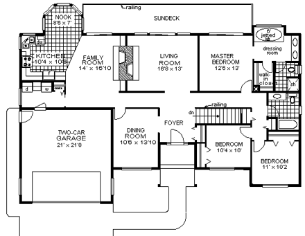 House Plan 58589 First Level Plan