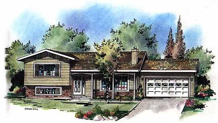 One-Story Ranch Elevation of Plan 58599