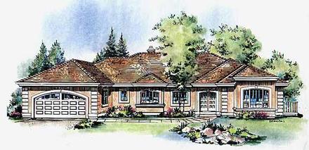 One-Story Ranch Elevation of Plan 58600