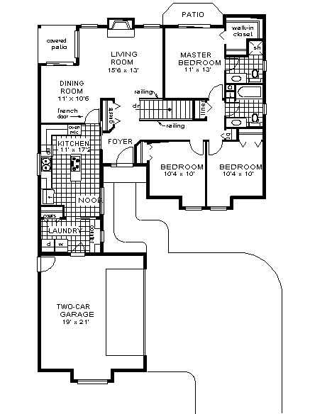 Florida One-Story Level One of Plan 58609