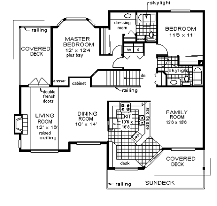 House Plan 58618 Second Level Plan