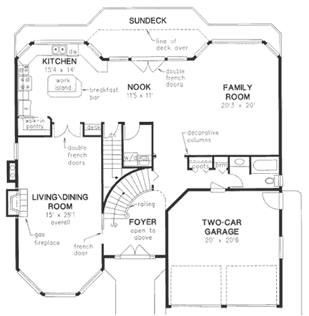 House Plan 58622 First Level Plan