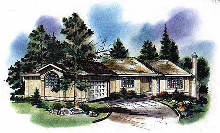 Florida One-Story Elevation of Plan 58636