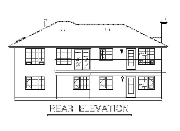 Mediterranean Rear Elevation of Plan 58638