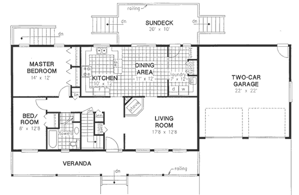 Country One-Story Level One of Plan 58640