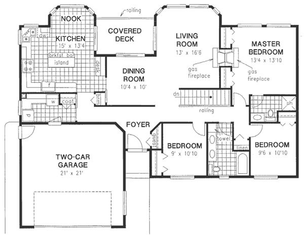 Florida One-Story Level One of Plan 58643