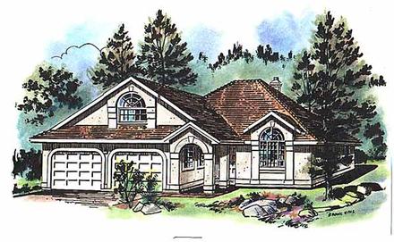 One-Story Ranch Elevation of Plan 58646