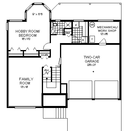 House Plan 58647 First Level Plan
