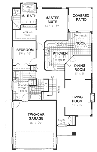 Florida Narrow Lot One-Story Level One of Plan 58648