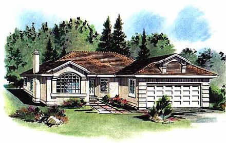 Florida One-Story Elevation of Plan 58652