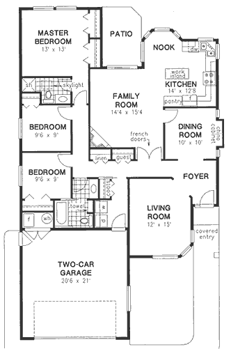 Contemporary Narrow Lot One-Story Level One of Plan 58662