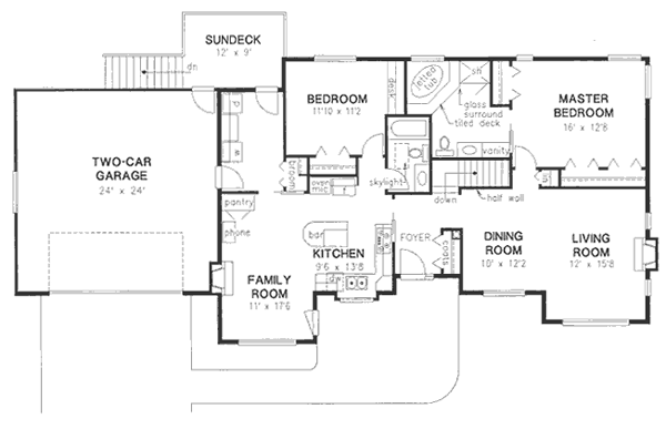 Florida One-Story Level One of Plan 58664