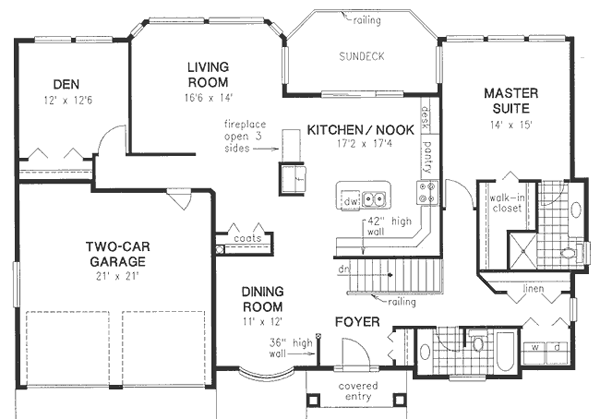 European One-Story Level One of Plan 58666